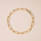 14K Gold Plated Paperclip Bracelet – Triple-Layer Electroplated, Adjustable & Hypoallergenic Copper - HXZ1